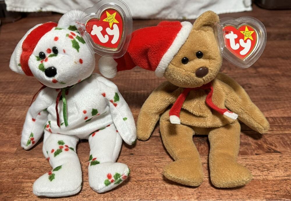 Two Retired Ty Beanie Baby Holiday Bears ‘97 & ‘98